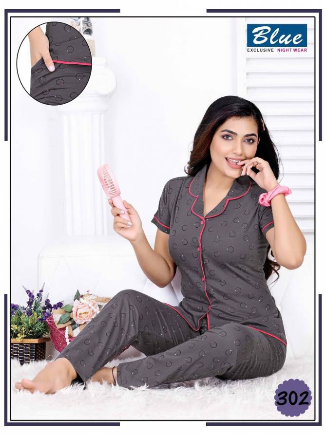 Blue Collar 8 Daily Wear Hosiery cotton Wholesale Night Suit Collection